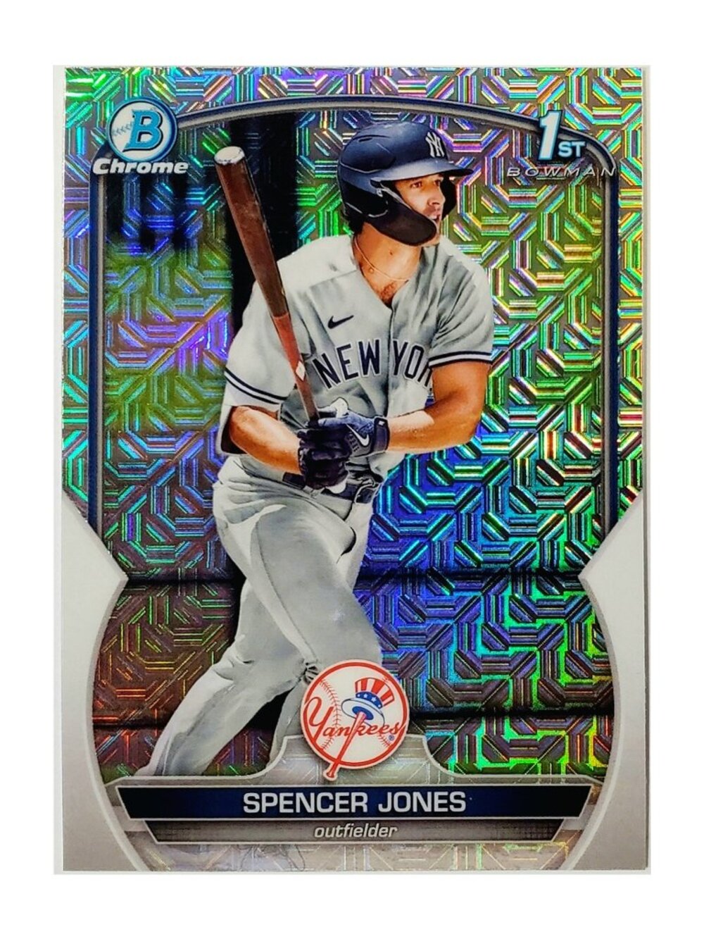 SPENCER JONES ROOKIE MOJO REFRACTOR "1ST BOWMAN" 2023 BOWMAN CHROME, YANKEES!